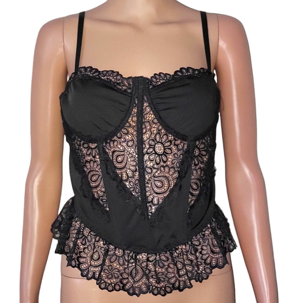 Black lace corset top